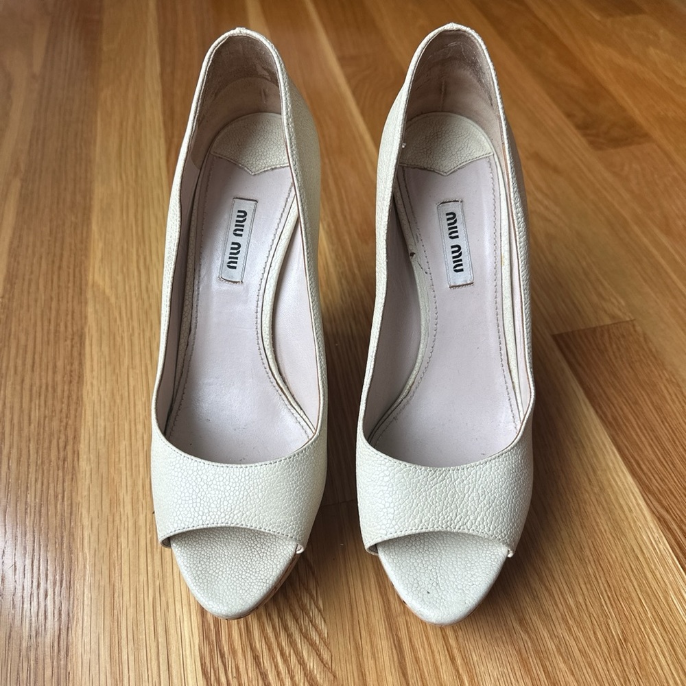 Miu Miu Peek Toe Wedge